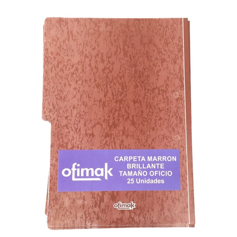 Carpeta Marron Oficio Ofimak Paqx25